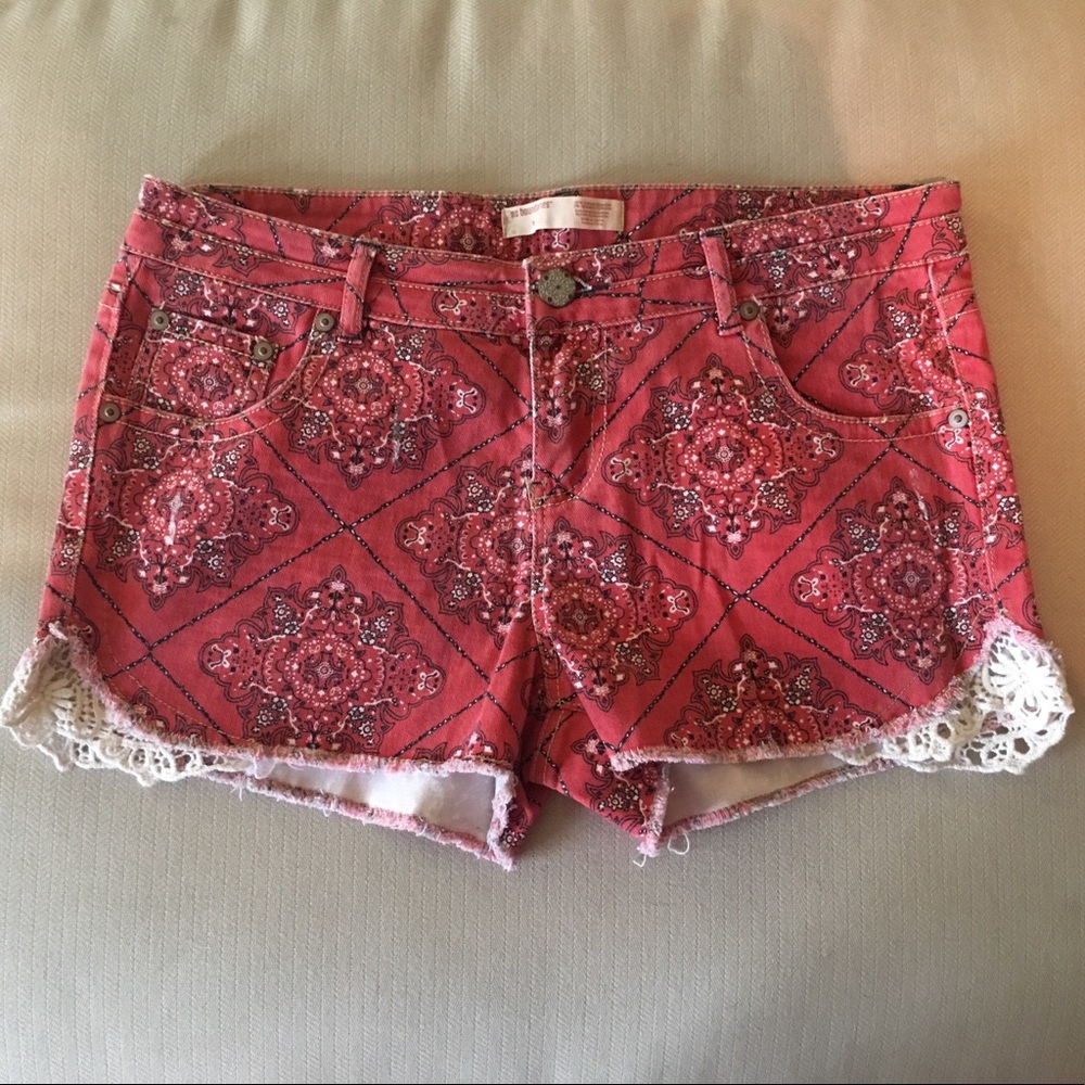 No Boundaries Paisley Denim Shorts